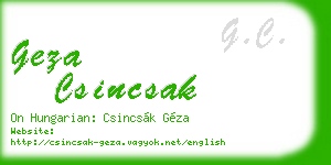 geza csincsak business card